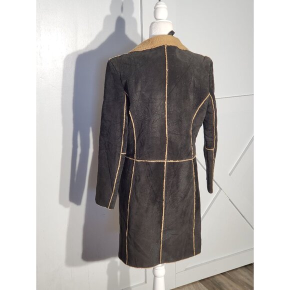 EXTASY JAMES & JOHN LEATHER JACKET COLOR BLACK/BROWN LONG SLEEVE SIZE L - Picture 4 of 6